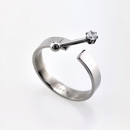 Roestvrij Stalen Ring met Piercing-Design