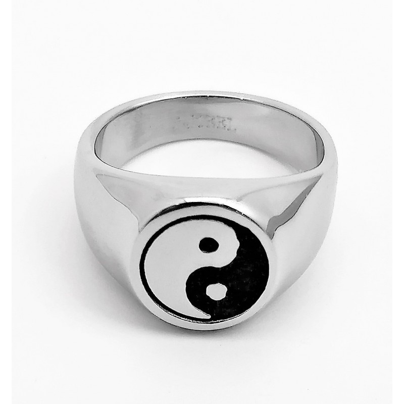 Roestvrijstalen Yin Yang Ring