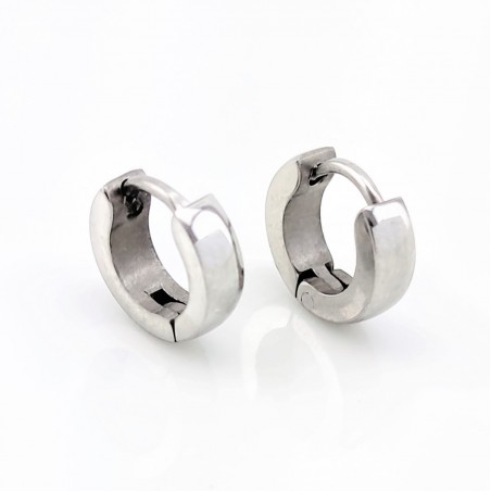 Gepolijst Roestvrij Stalen Oorringen (10mm x 3mm)