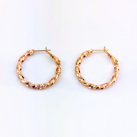 Ø30mm Twisted Oorbellen - Roségoudkleurig - XUPING Oorringen