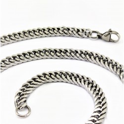 6,5mm Gourmet Ketting Dames - Heren - zilverkleurige Roestvrij Stalen - Schakelketting