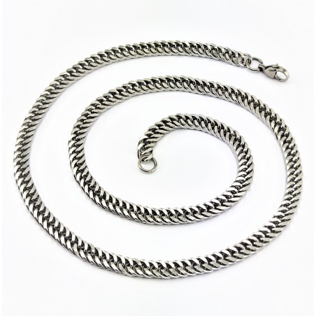 5,5mm Gourmet Ketting Dames - Heren - zilverkleurige Roestvrij Stalen - Schakelketting