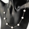 RVS Ketting met Gesimuleerde Witte Parels