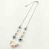 RVS Ketting met Multicolor Kristal Parels