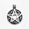 Grote Roestvrijstalen Medaillon Pentagram
