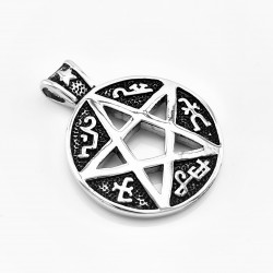 Grote Roestvrijstalen Medaillon Pentagram