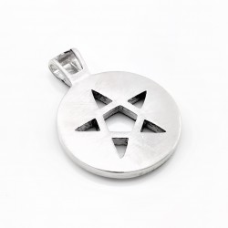 Grote Roestvrijstalen Medaillon Pentagram