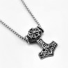 RVS Thor's Hammer Hanger met Maltezer Kruis