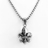 60cm x 3mm Jasseron Ketting + Heraldische Fleur de Lis Hanger - Heren - RVS