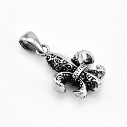 60cm x 3mm Jasseron Ketting + Heraldische Fleur de Lis Hanger - Heren - RVS