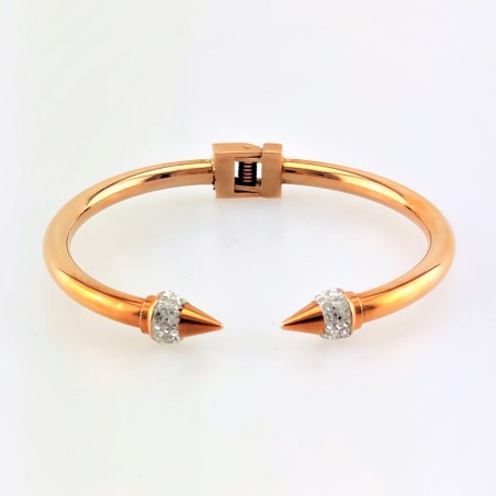 Roségoudkleurige Roestvrijstalen Spikes-Slavenarmband