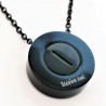 Zwarte Roestvrijstalen Ketting met Ronde-Hanger