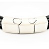 Zwarte Leren Armband Stijl 5-in-1 met Gevlochten