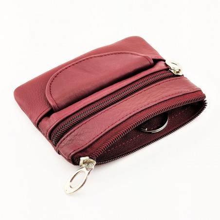 Bordeauxrode Leren Portemonnee voor Sleutels en meer