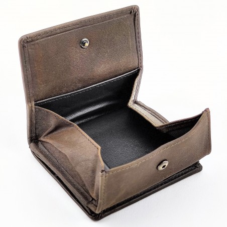 Donkerbruine Leren RFID-Portemonnee