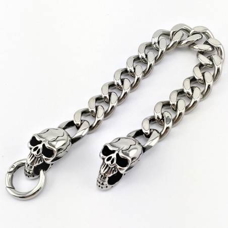 Roestvrijstalen Biker Armband met Schedels