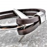 Donkerbruine Leren Armband met 316L RVS-Anker