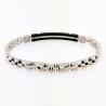 Klassieke Stijl Zwart/zilverkleurige Roestvrijstalen Armband