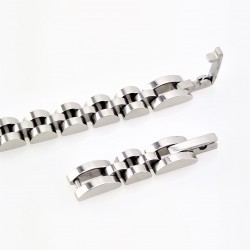 Klassieke Stijl Zwart/zilverkleurige Roestvrijstalen Armband