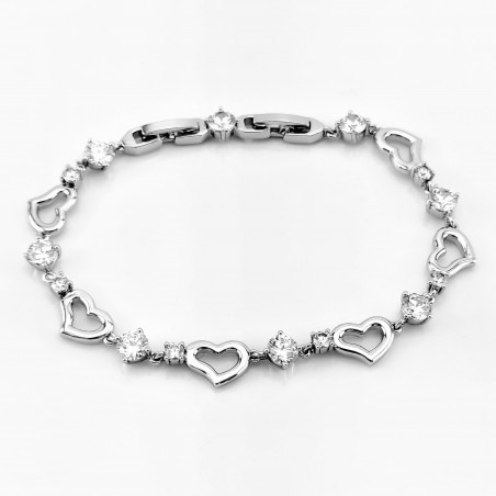 XUPING Gerhodineerd Armband met Hart en Kristallen