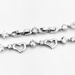 XUPING Gerhodineerd Armband met Hart en Kristallen