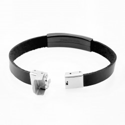 Zwart Leren Armband met Schorpioenplaat