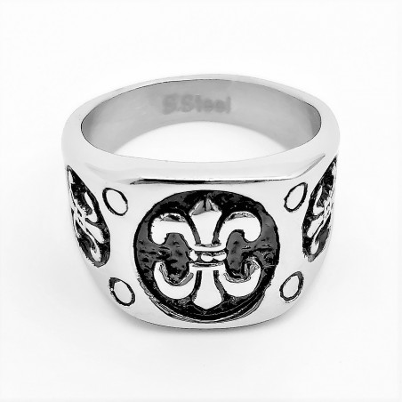 Roestvrijstalen Ring 'Fleur de lis'