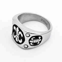 Roestvrijstalen Ring 'Fleur de lis'