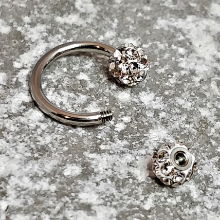 Septum Stalen Piercing Circular Kristal Wit 10mm