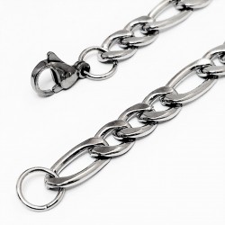 Gepolijst Roestvrijstalen Figaro Ketting 55cm x 7mm