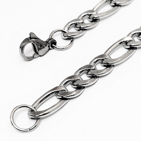 Gepolijst Roestvrijstalen Figaro Ketting 55cm x 7mm