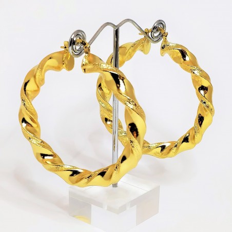 ∅60mm Wokkels Oorbellen - Goudkleurige - Dames Oorringen
