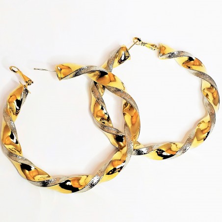 ∅70mm Wokkels Oorbellen - Goud/Zilverkleurige - Dames Oorringen
