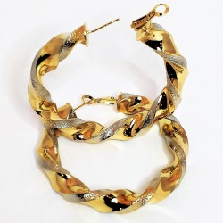∅60mm Wokkels Oorbellen - Goudkleurige/Zilver - Dames Oorringen