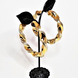 ∅60mm Wokkels Oorbellen - Goudkleurige/Zilver - Dames Oorringen