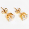 8mm Ronde RVS Oorbellen in Goudkleur met Zirkonia