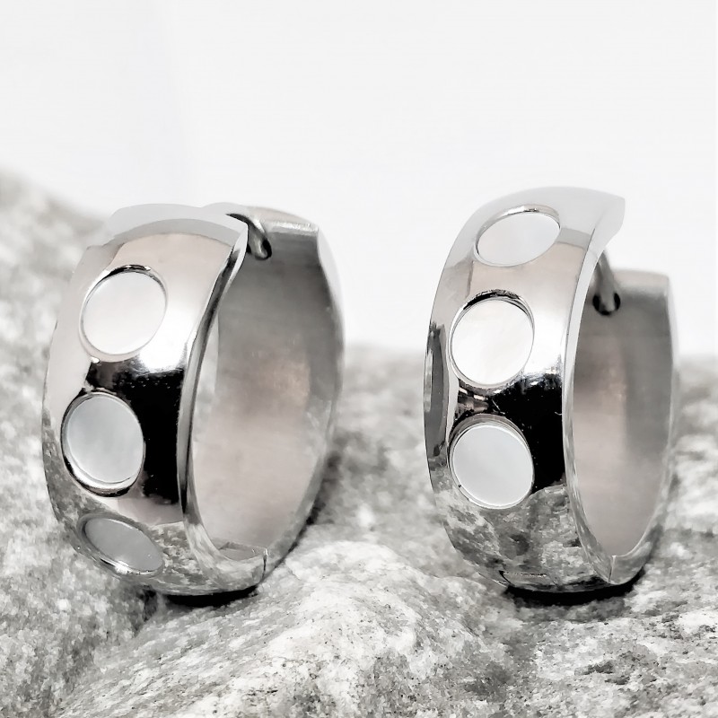 ∅20mm Oorbellen met Parelmoer - Roestvrij Stalen - Dames Oorringen