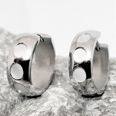 ∅20mm Oorbellen met Parelmoer - Roestvrij Stalen - Dames Oorringen