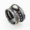 Bohemian Style Grijs Leren Wikkelarmband