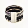 Bohemian Style Grijs Leren Wikkelarmband