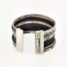 Bohemian Style Grijs Leren Wikkelarmband