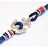Blauwe Koord Armband met RVS Anker