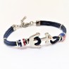 Blauwe Koord Armband met RVS Anker