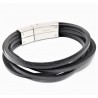 Interlaced Zwarte Leer Armband