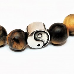 Yin-Yang Armband van Stenen Bruin Tijgeroog