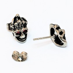 RVS Gothic Schedel Crown Oorbellen