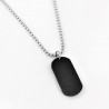 Zwart-Zilverkleur RVS Dubbel Militaire Hangers met Ketting