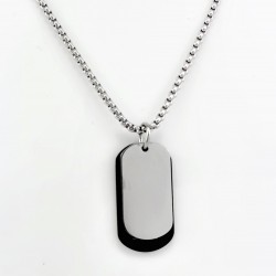 Zwart-Zilverkleur RVS Dubbel Militaire Hangers met Ketting