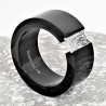 Zwarte Roestvrijstalen Ring met Rechthoekig Zirkonia