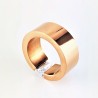 Roségoudkleurige Stalen Ring met Rechthoekig Zirkonia
